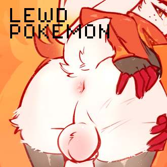 A raboot is showing off her ass and cock to you!
It also has the following text:
LEWD
POKEMON
 