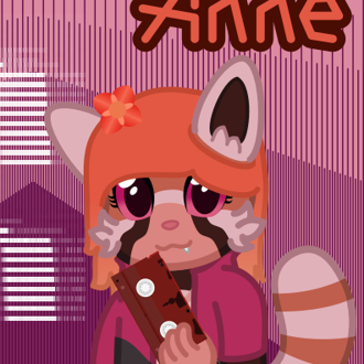 A red panda is looking right at the viewer, holding a VHS tape right i... (continued inside the page) 