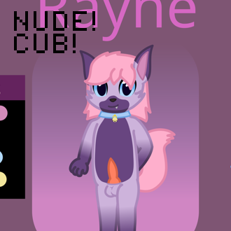 A gay trans fox girl, who's age is 13
It also has the following text:
NUDE!
CUB!
 