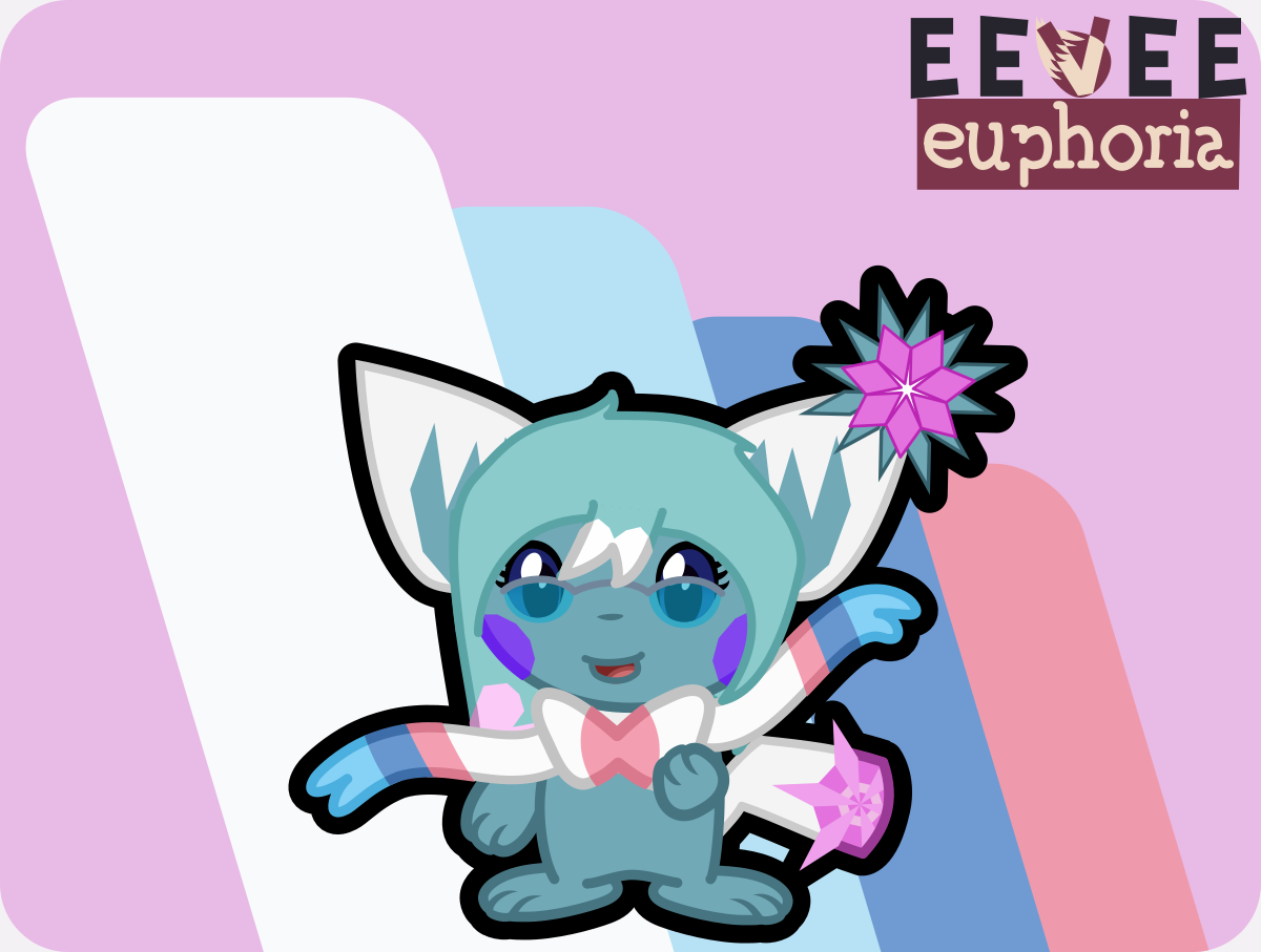 A gay little pichu with the ribbons found on a sylveon. Background has sylveon colors.