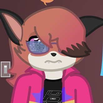 A fox is holding a mug of Bitch Fuel, while she stares at her computer... (continued inside the page) 