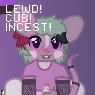 Blurred image!
It also has the following text:
LEWD!
CUB!
INCEST!
 