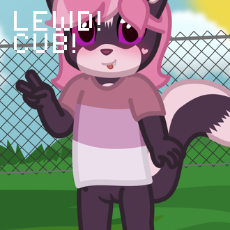 Blurred image!
It also has the following text:
LEWD!
CUB!
 